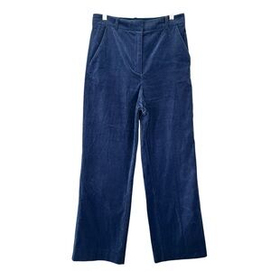 PARIS ATELIER & OTHER STORIES Blue Velvet Wide Leg Pants Size 6